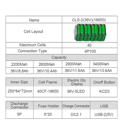 OEM Fasial Gun Pil 24V 2600Mah Elektrikli Bisiklet Çıkarılabilir Pil