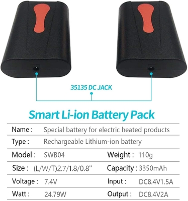 3.7V Lityum Akülü Isıtıcı 7.7kg 7.4V Isıtmalı Ceket Bataryası