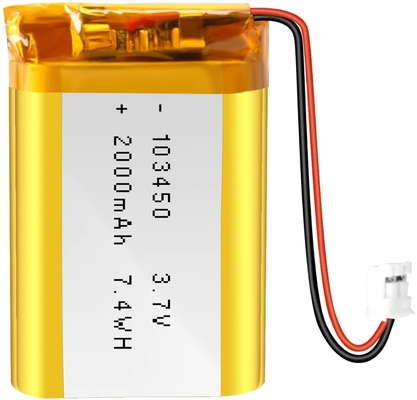 NCM Şarj Edilebilir Li Ion Pil 3.7v 2000mah / Lityum İyon Pil Konektörü JST